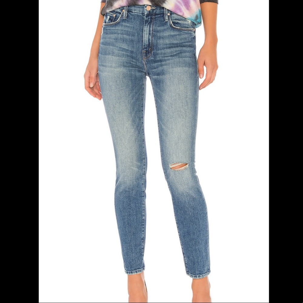 Mother High Waisted Looker Ankle in Popism